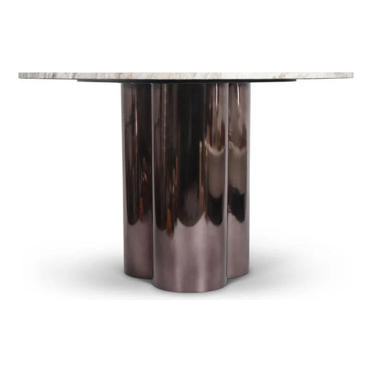 Martie Marble Top Round Dining Table-Dining Tables-Urbia-LOOMLAN