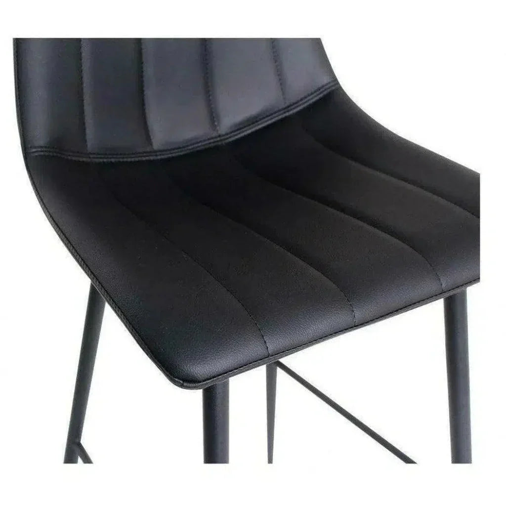 Matte Black Contemporary Barstool (Set of 2) - LOOMLAN - Moe's Home - Bar Stools