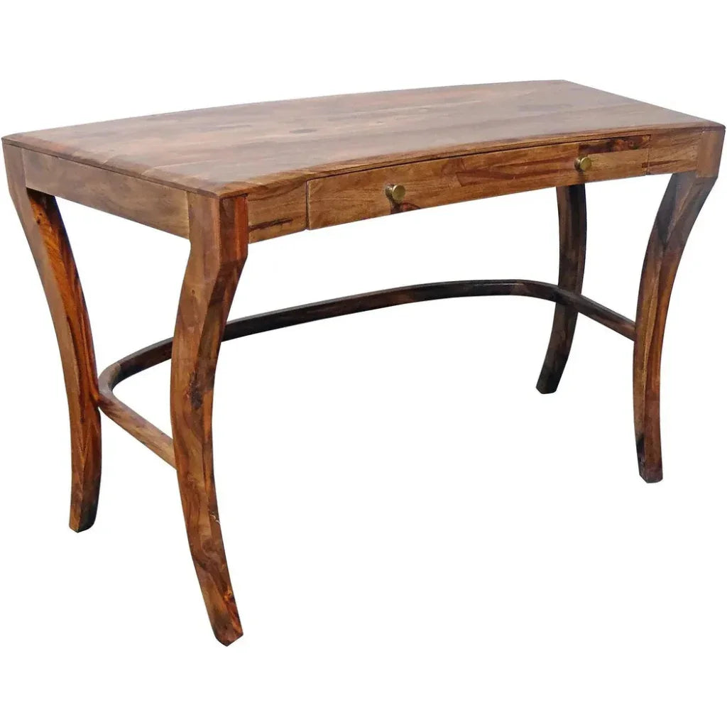 Mavria Wood Brown Writng Table-Home Office Desks-LOOMLAN-LOOMLAN