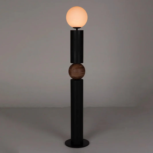 Max Industrial Steel Black Floor Lamp-Floor Lamps-Noir-LOOMLAN