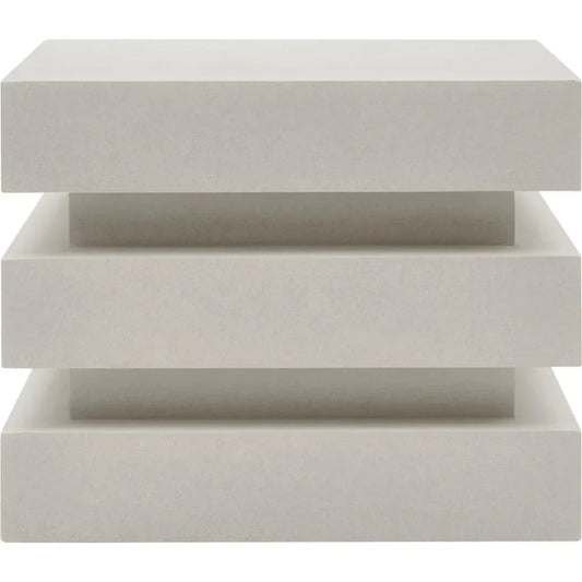 Meditation Block Short - White Outdoor End Table - LOOMLAN - Seasonal Living - Outdoor Side Tables