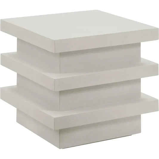 Meditation Block Tall - White Outdoor Accent Table - LOOMLAN - Seasonal Living - Outdoor Side Tables