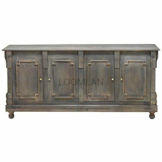 Hand Carved 4 Door Large Sideboard Buffet - LOOMLAN - LOOMLAN - Sideboards