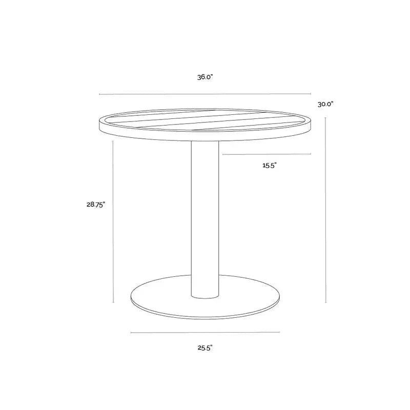 Merano Black Aluminum Outdoor Bistro Table-Outdoor Dining Tables-SUNPAN-LOOMLAN