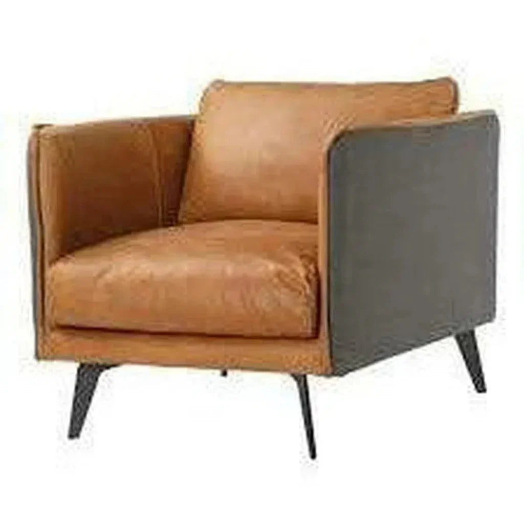Messina Leather Club Chair Removable Cushion - LOOMLAN - Moe's Home - Club Chairs