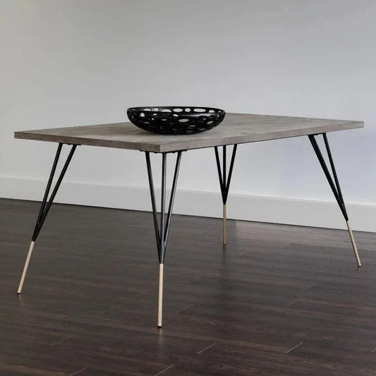 Midori Dining Table 59" Concrete Top Brass-Dining Tables-SUNPAN-LOOMLAN