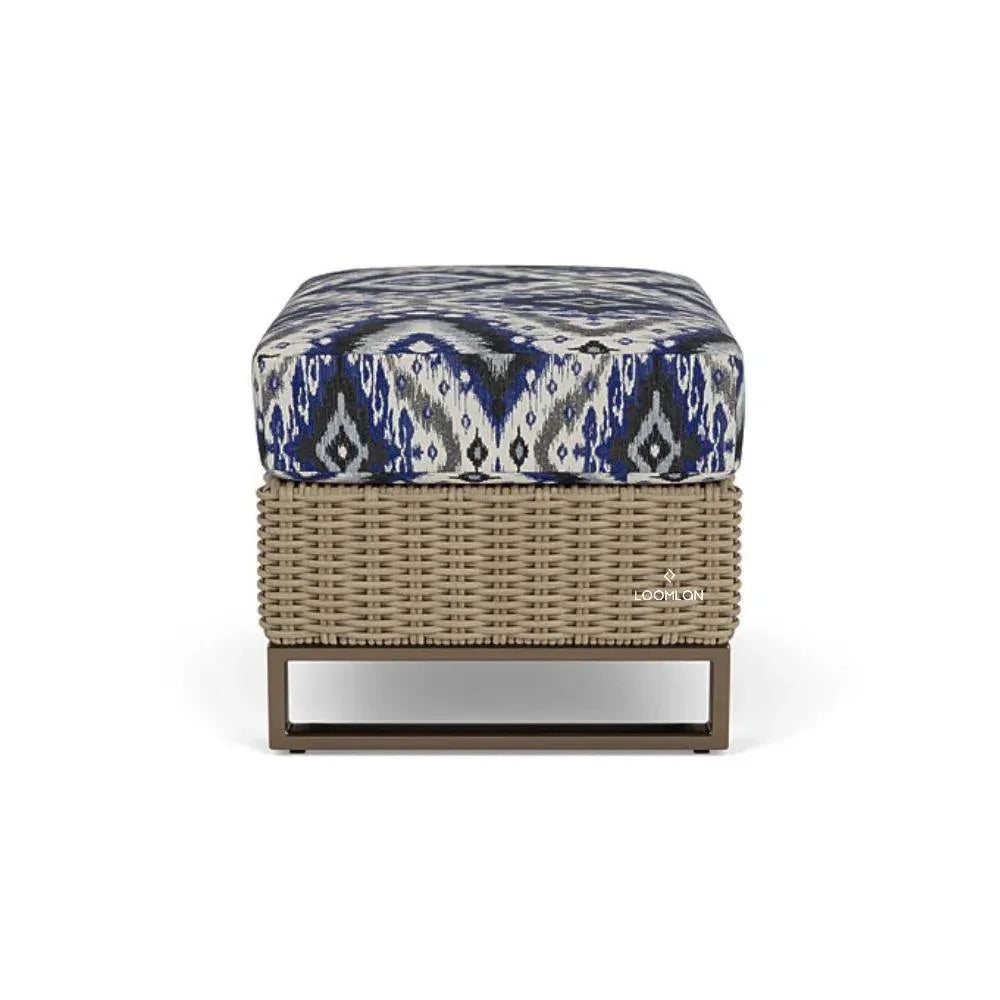 Milan Ottoman Premium Wicker Furniture Made USA-Outdoor Ottomans-Lloyd Flanders-LOOMLAN
