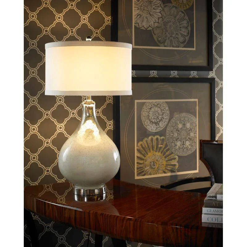 Milky Bottle Style Glass Table Lamp - LOOMLAN - Wildwood - Table Lamps