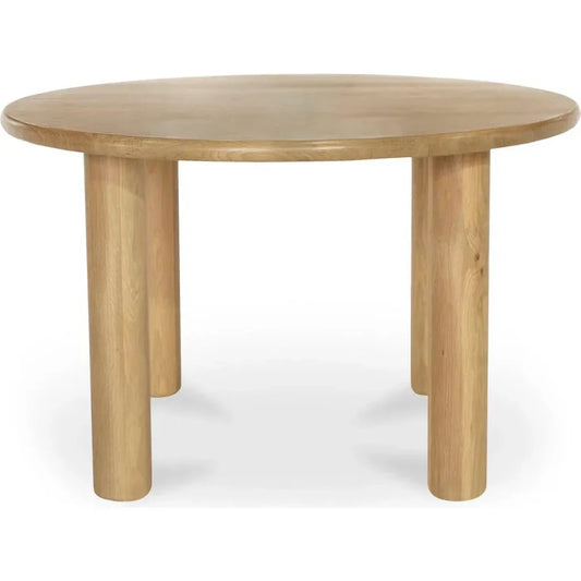 Milo Natural Solid Oak Round Dining Table-Dining Tables-Moe's Home-LOOMLAN