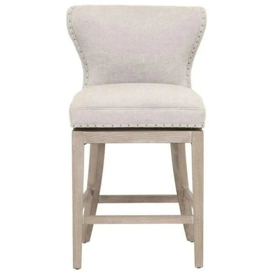 Milton Swivel Counter Stool Bisque French Linen - LOOMLAN - Essentials For Living - Counter Stools