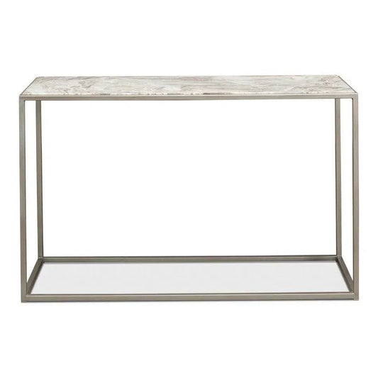 Minimal Console Table Marble Top Iron Frame - LOOMLAN - Sarreid - Console Tables