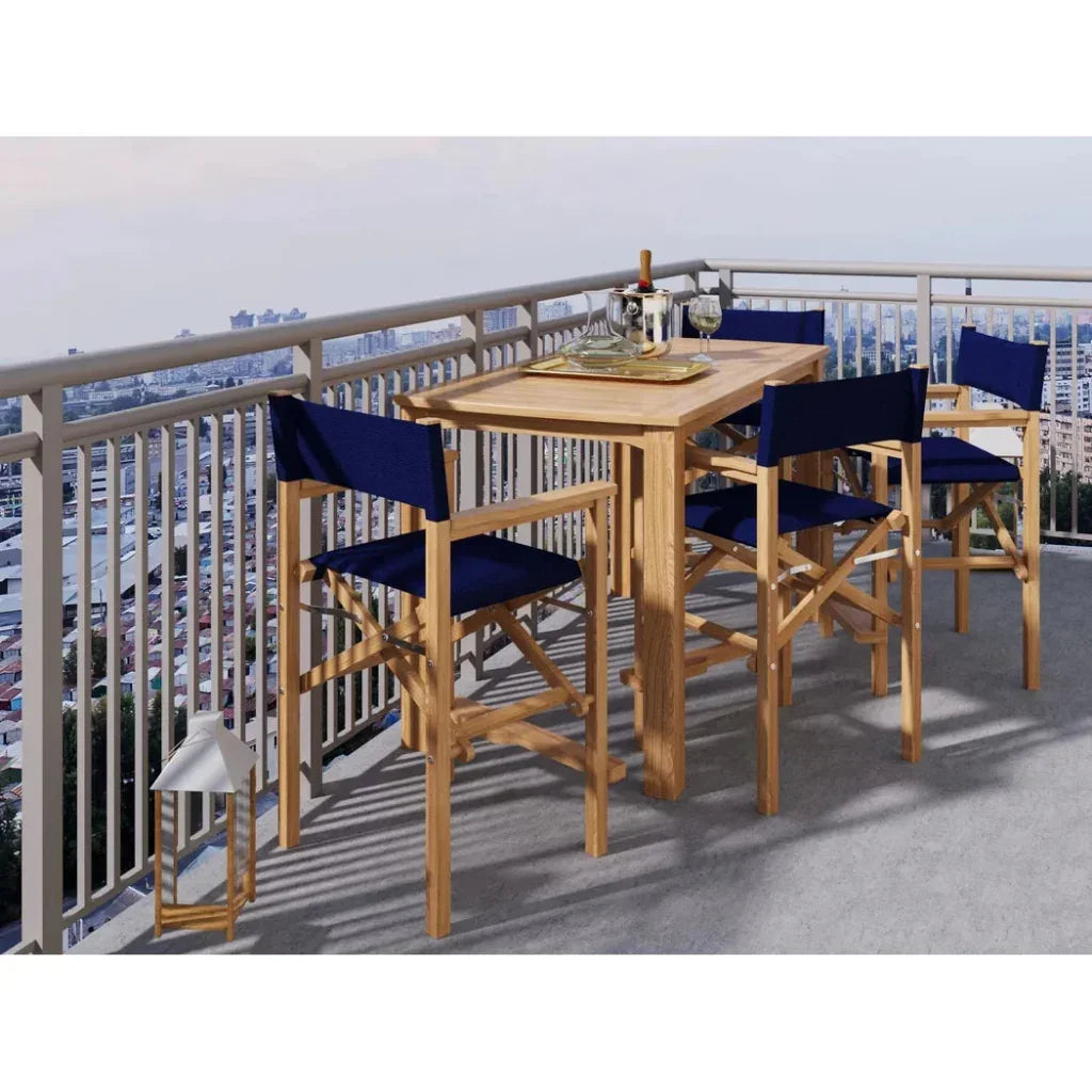 Mirador Rectangular Teak Outdoor Counter Height Table-Outdoor Counter Tables-HiTeak-LOOMLAN