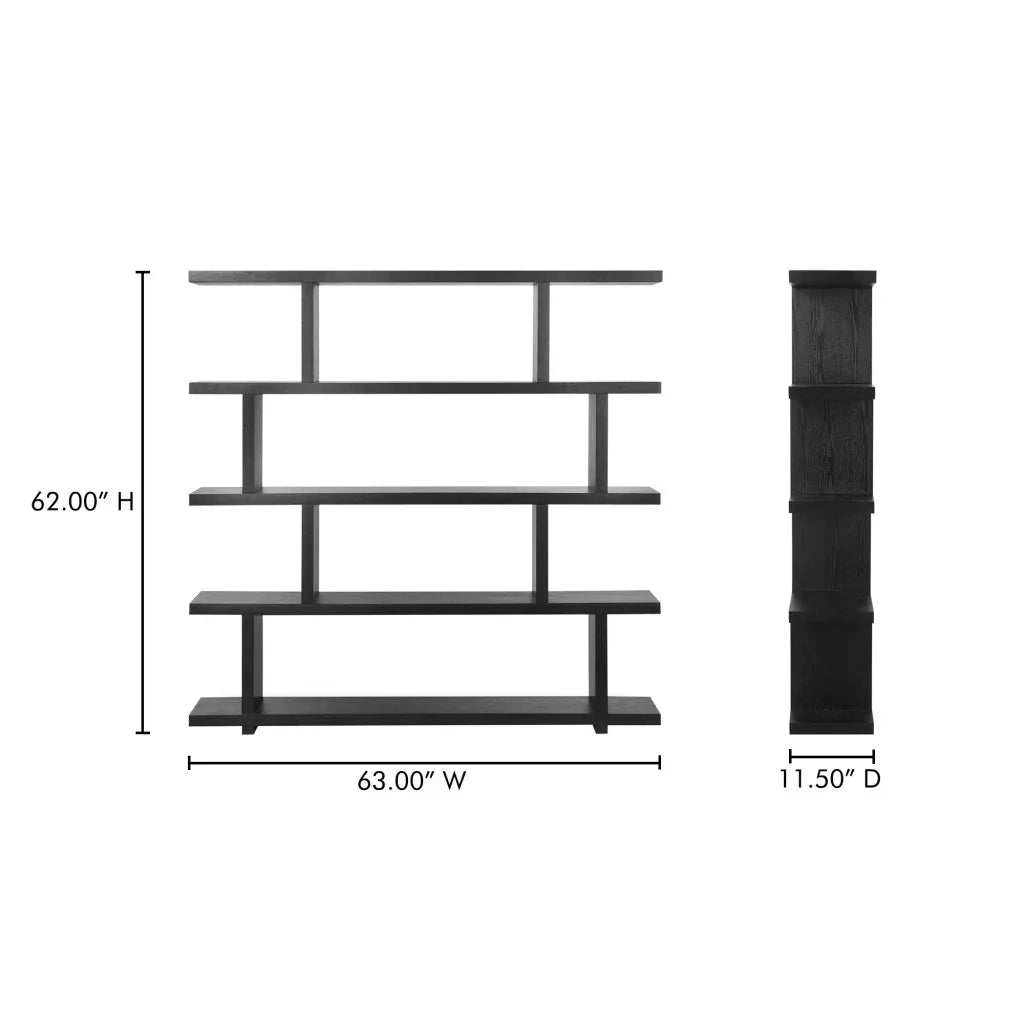 Miri Modern Black Ash Veneer Shelve-Etageres-Moe's Home-LOOMLAN