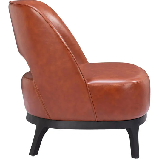 Mistley Steel & Wood Brown Accent Chair - LOOMLAN - Zuo Modern - Accent Chairs