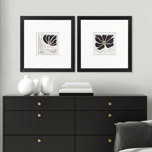 Modern Petals Wood Framed Wall Art 2PC