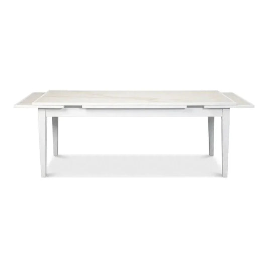 Modern White Extension Dining Table Seats 10 People-Dining Tables-Sarreid-LOOMLAN