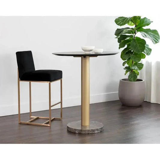 Monaco Wood Topped Round Bar Table - LOOMLAN - SUNPAN - Bar Tables