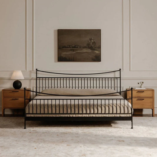 Monet Black Iron Frame Design Bed - LOOMLAN - Moe's Home - Beds