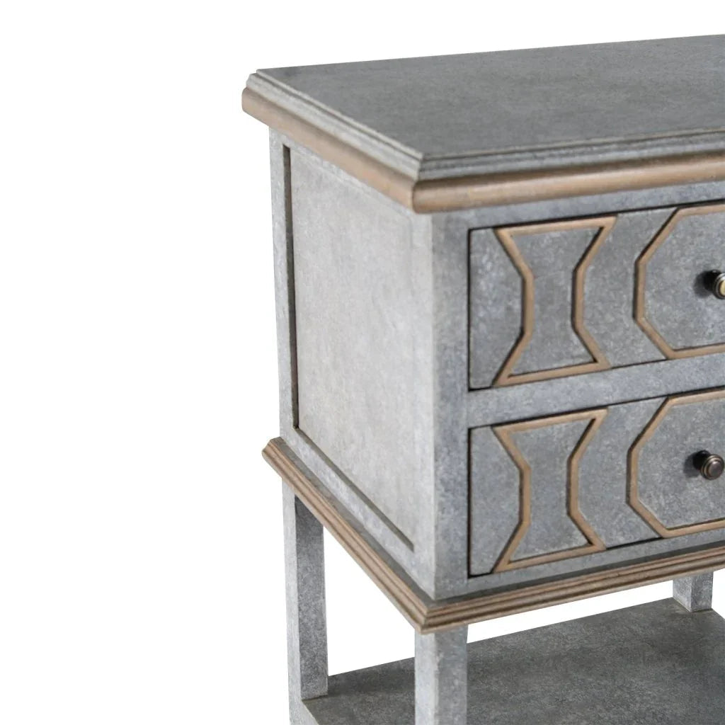 Montaigne Two Drawer Wood Nightstand - LOOMLAN - Peninsula Home - Nightstands