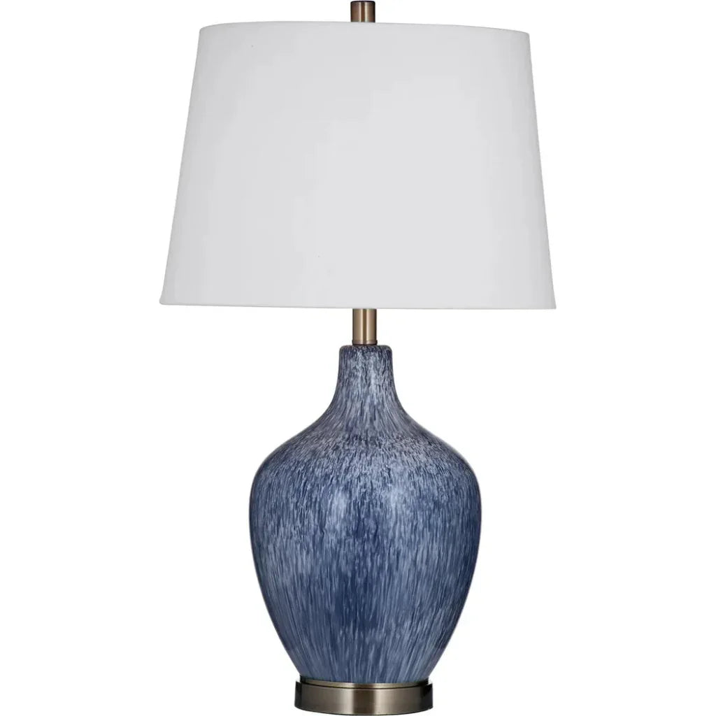 Montego Ceramic & Metal Reactive Blue Table Lamp - LOOMLAN - Bassett Mirror - Table Lamps