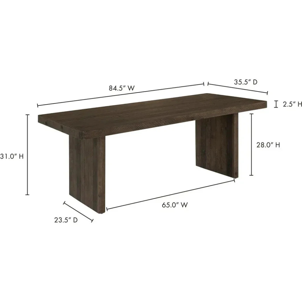 Monterey Rustic Solid Pine Wood Dining Table-Dining Tables-Moe's Home-LOOMLAN