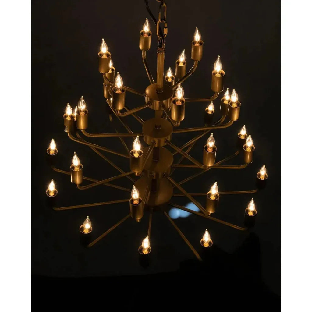 Montoro Metal Chandelier With Antique Brass - LOOMLAN - Noir - Chandeliers