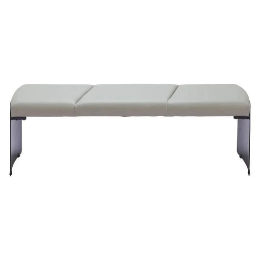 Mur Wood and Steel Grey Bench - LOOMLAN - Zuo Modern - Bedroom Benches