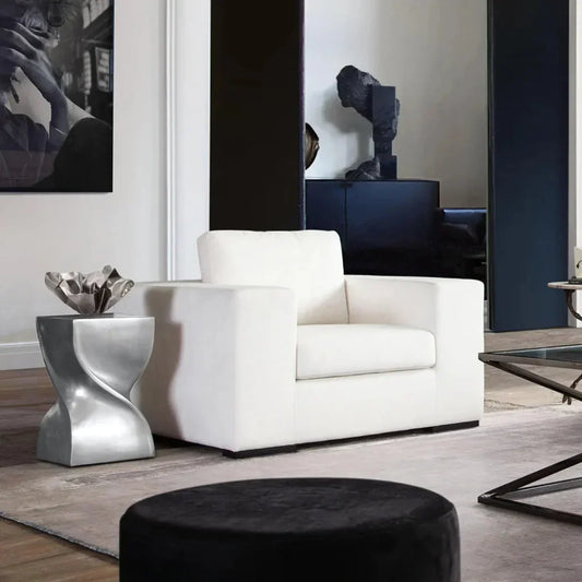 Muse Mist White Performance Accent Arm Chair - LOOMLAN - Diamond Sofa - Club Chairs