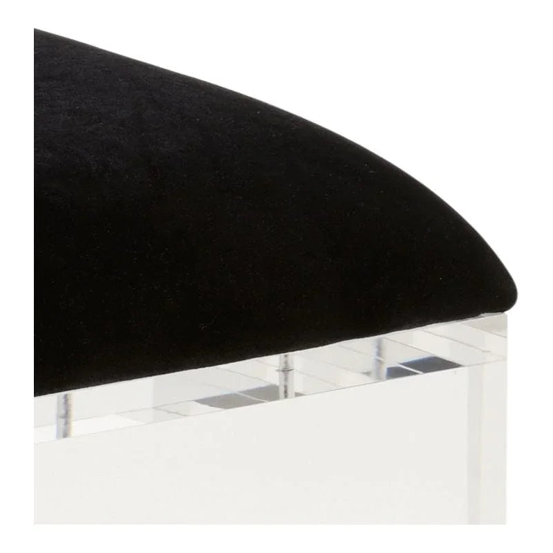 Mykonos Acrylic Base Black Stool - LOOMLAN - Wildwood - Poufs and Stools