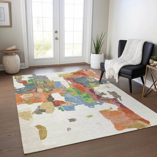 Mysa Ivory Washable Indoor-Outdoor Rug-Outdoor Rugs-LOOMLAN Rugs-LOOMLAN