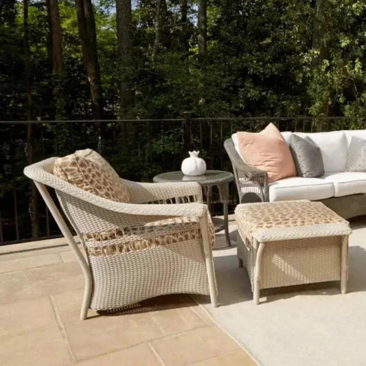 Nantucket Ottoman Premium Wicker Furniture-Outdoor Ottomans-Lloyd Flanders-LOOMLAN