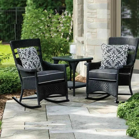 Nantucket Porch Rocker Premium Wicker Furniture-Outdoor Lounge Chairs-Lloyd Flanders-LOOMLAN