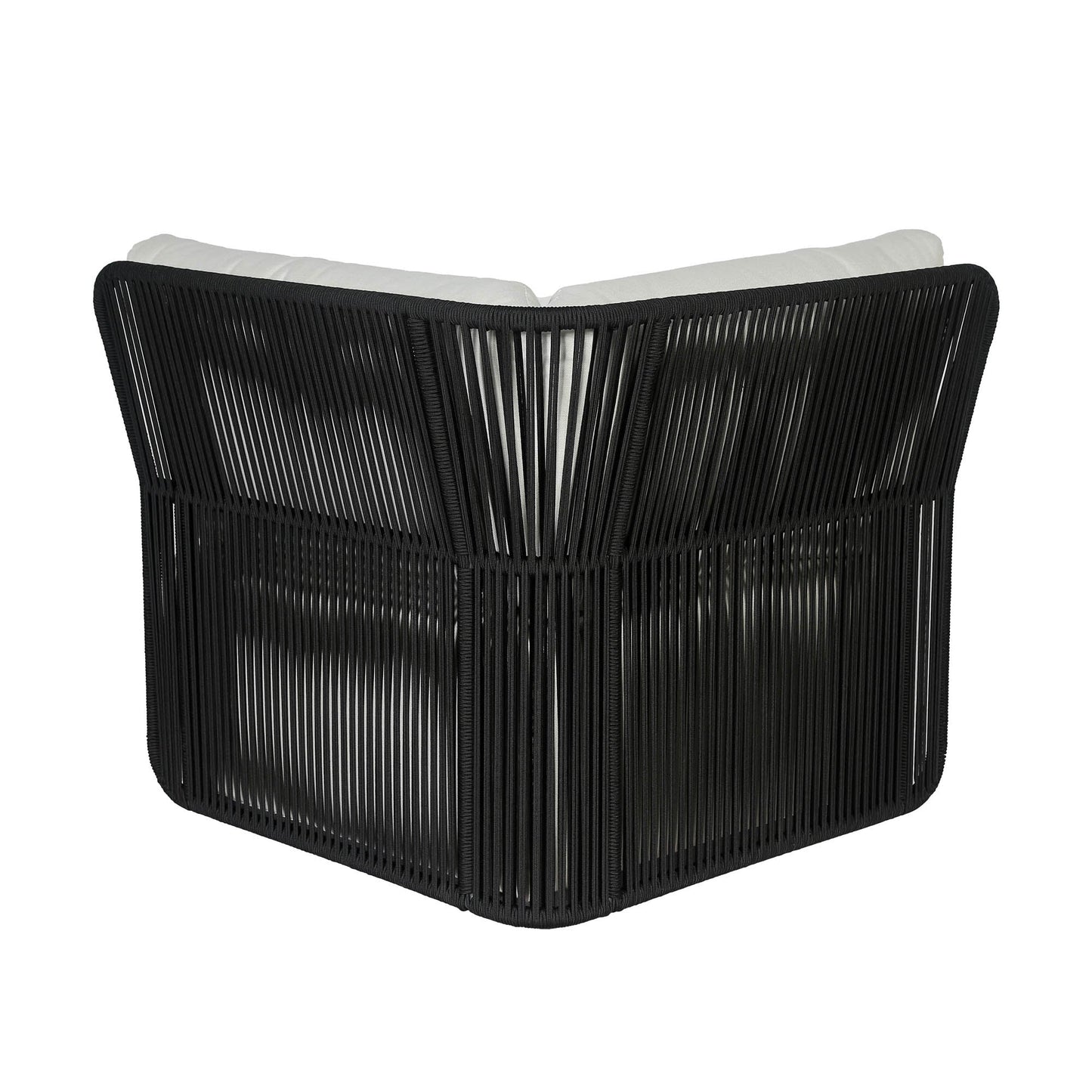 Naples White Fabric Outdoor Modular Corner