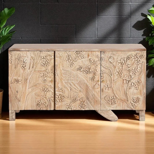 Mother Nature Sideboard Peacock Bird Front Doors - LOOMLAN - LOOMLAN - Sideboards