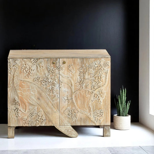 Nayven Wood Two Doors Accent Cabinet