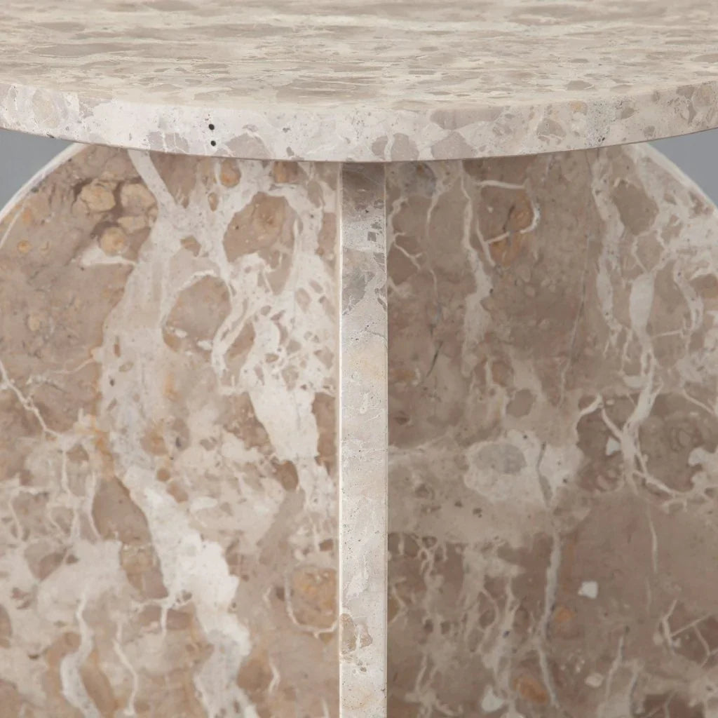 Nebula Genuine Marble Round End Table - LOOMLAN - Diamond Sofa - Side Tables