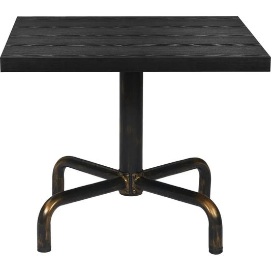 Neum Steel & Wood Black Square Bistro Table-Dining Tables-Zuo Modern-LOOMLAN