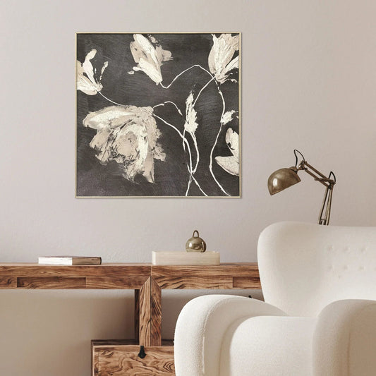 Neutral Flora Black Framed Wall Art