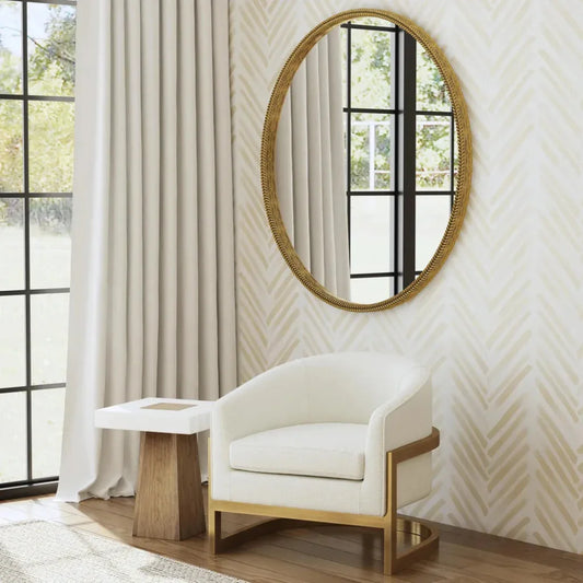 Neve Metal Gold Armless Accent Chair - LOOMLAN - Bassett Mirror - Club Chairs