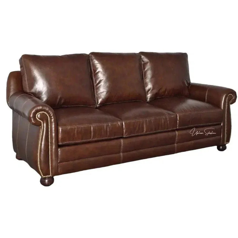 New Comfort American Made Leather Sofa - LOOMLAN - Uptown Sebastian - Sofas & Loveseats