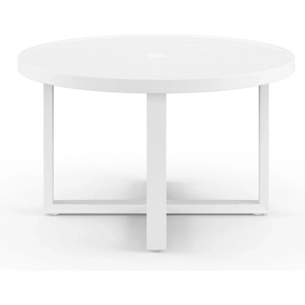 Newport Aluminum Round Outdoor Dining Table-Outdoor Dining Tables-Sunset West-50" Dia-LOOMLAN