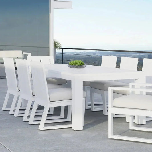 Newport Aluminum Square Outdoor Dining Table-Outdoor Dining Tables-Sunset West-LOOMLAN