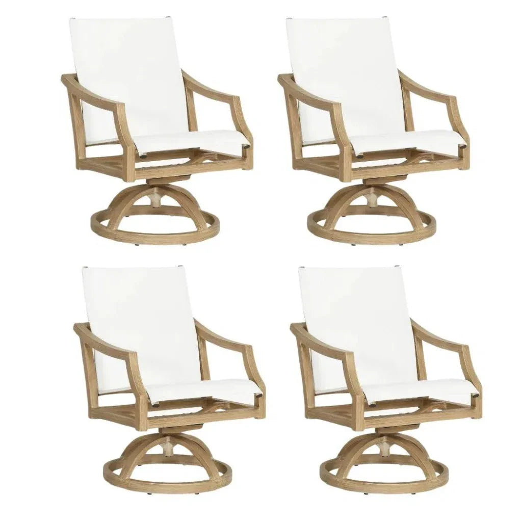 Nicoya Sling Swivel Rocking Dining Chair By Castelle-Outdoor Dining Chairs-Castelle-LOOMLAN