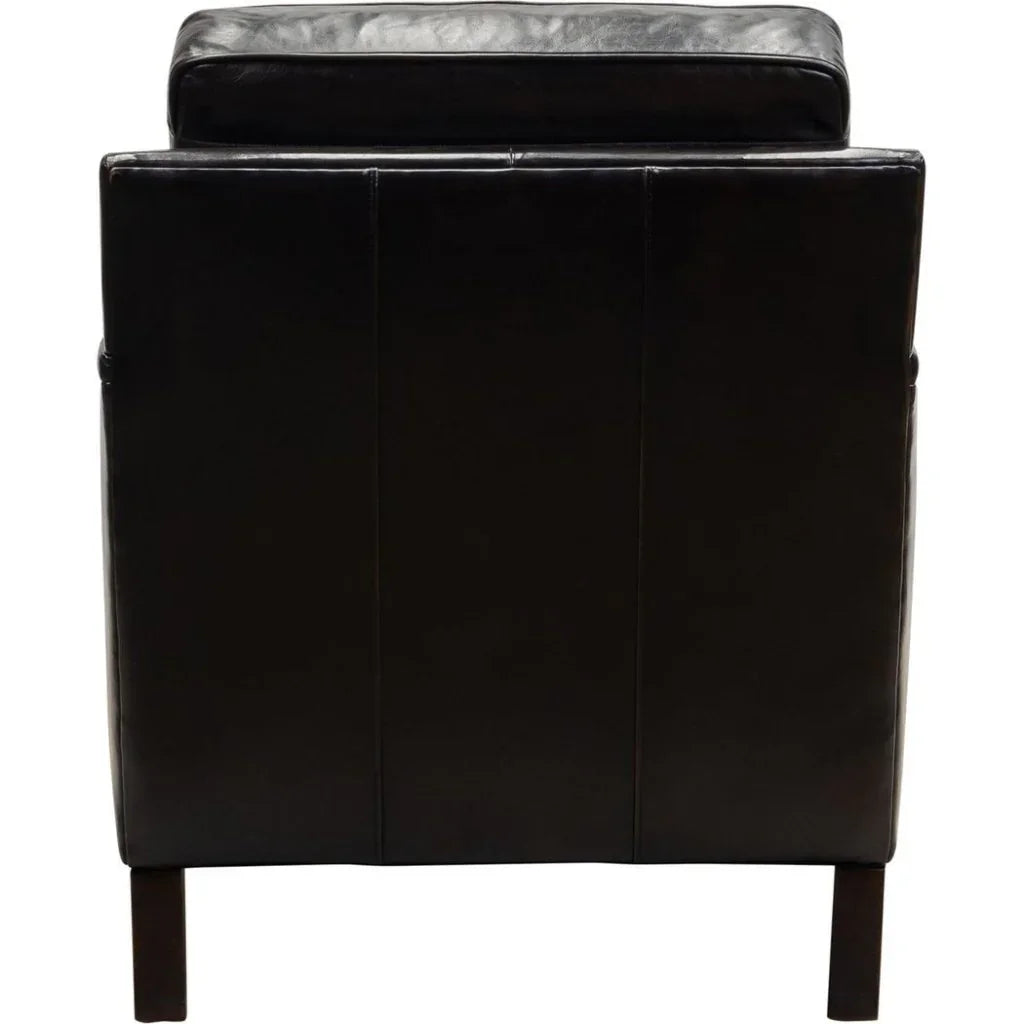 Nina Leather In Wakefield Charcoal Chair - LOOMLAN - Olivia + Quinn - Club Chairs