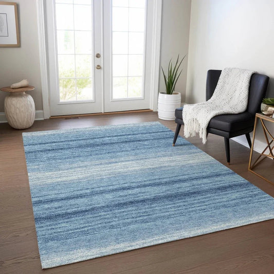 Nira Blue Washable Indoor-Outdoor Rug-Outdoor Rugs-LOOMLAN Rugs-LOOMLAN