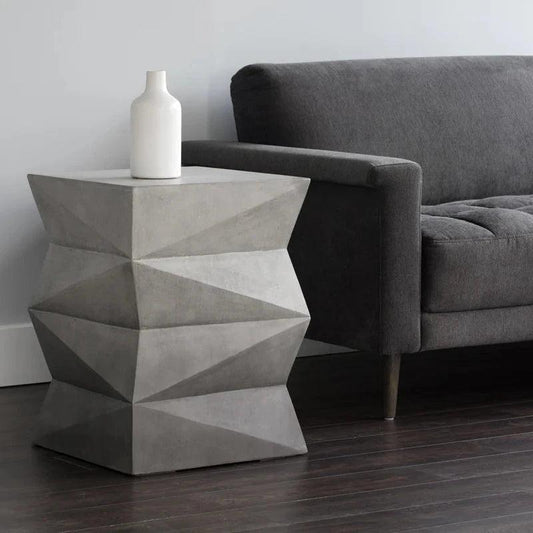 Niran End Table Concrete Grey Black Ombre - LOOMLAN - SUNPAN - Side Tables