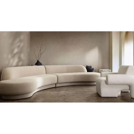Noa Accent Chair in Ivory Sherpa Fabric - LOOMLAN - Diamond Sofa - Club Chairs