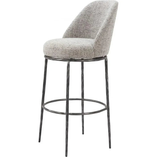 Nordhavn Steel Gray Swivel Barstool - LOOMLAN - Zuo Modern - Bar Stools