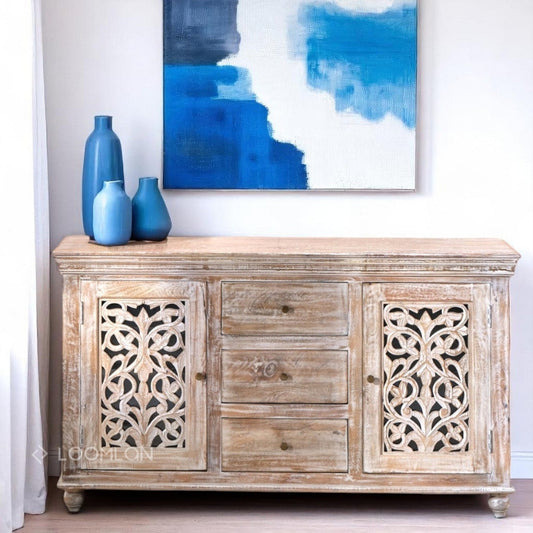 Norella Three Drawers Wood Sideboard