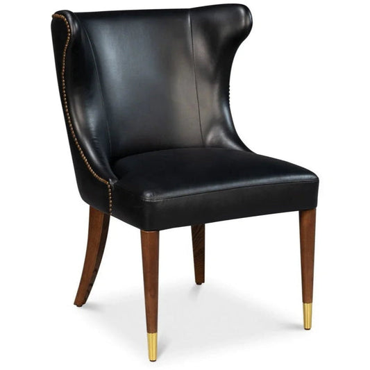 Norwood Onyx Black Leather Dining Chair